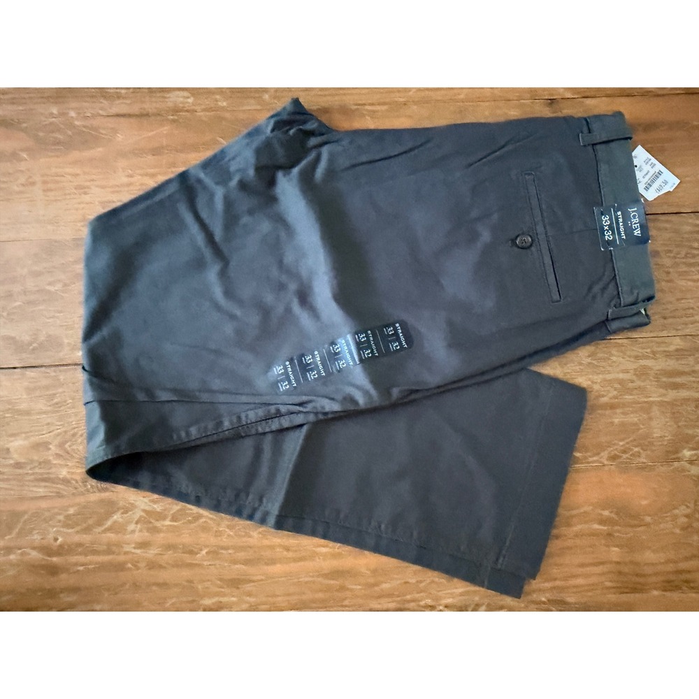 J.Crew Factory Flex Straight Fit Chino Pants Charcoal Gray 33x32 H3186 NWT Mens